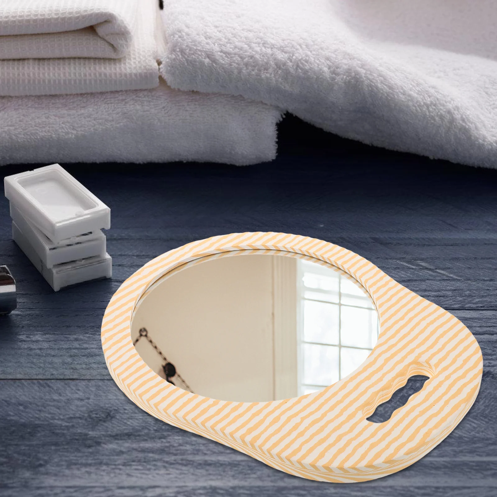 

Handheld Foam Frame Mirror High Definition Salon Hairdresser Rear View Haircut Styling Mirror Hand Held Mirrors with Handle