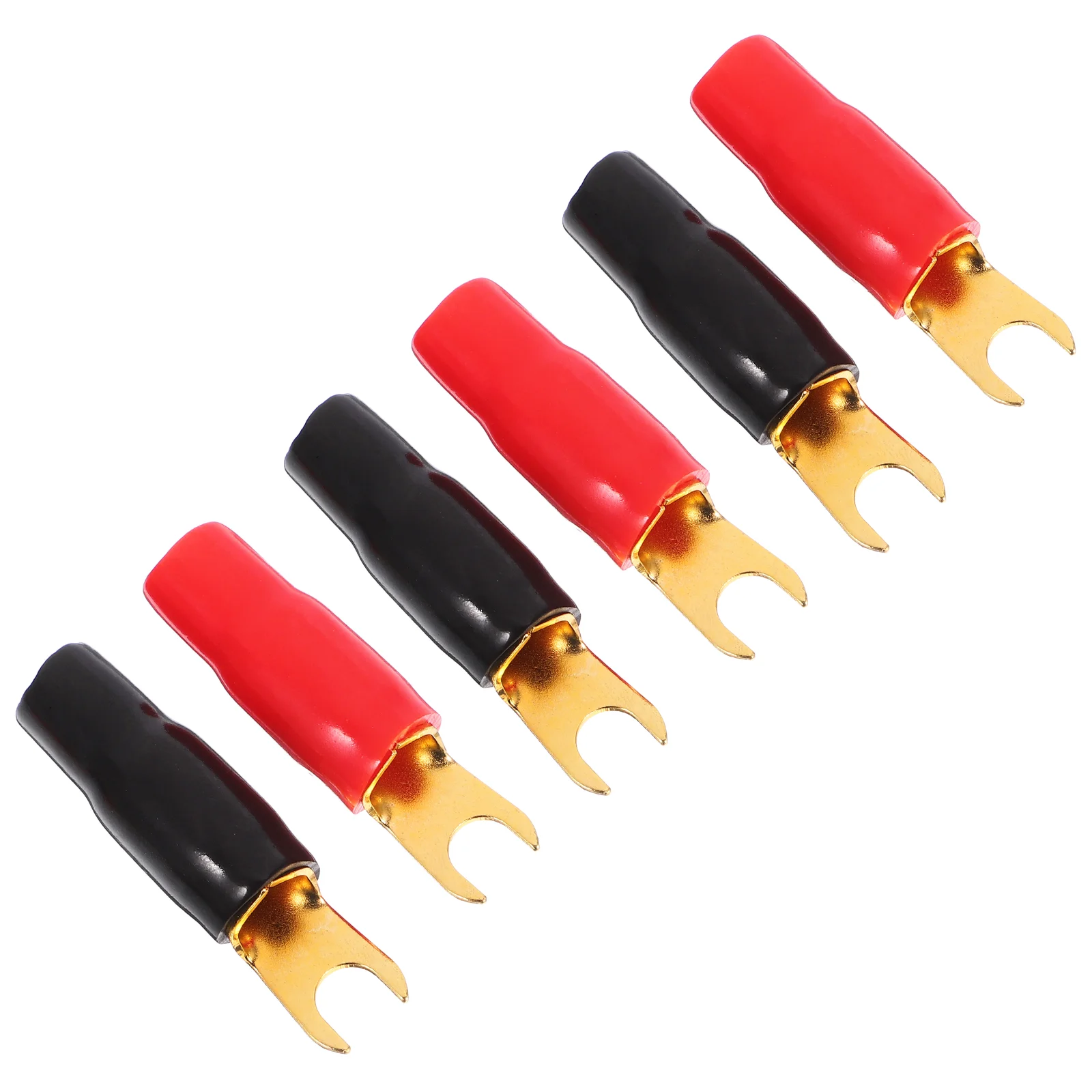 3 Pairs Terminal Block Crimp Terminals Barrier Spades Connector Speaker Wire Connectors Office 0ga Copper