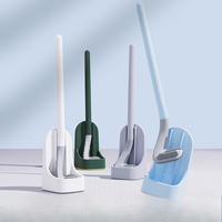 Silicone Golf Toilet Brushes with Holder Set Long Handled Toilet Cleaning Brush Seamless Cleaning Bathroom Tools Escobilla Wc