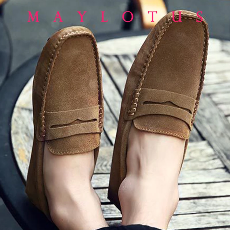 2024 Size 38-49 Women  Genuine Leather Women Flat Shoes Casual Loafers Slip On Flats Moccasins Lady Driving Shoes