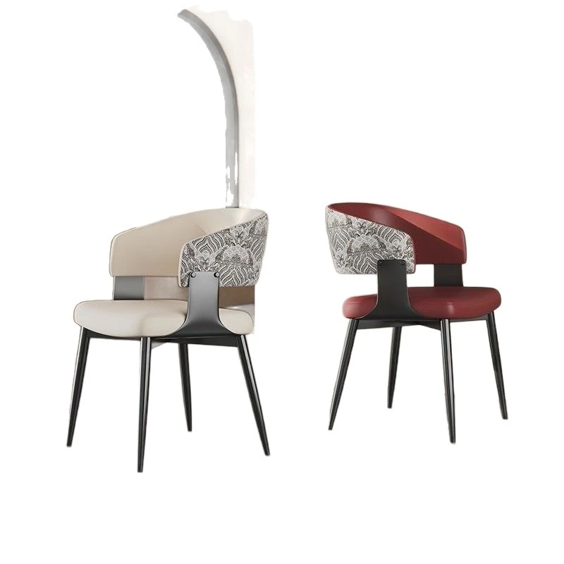 

Minimalist dining chair black light luxury modern backrest feeling home armchair