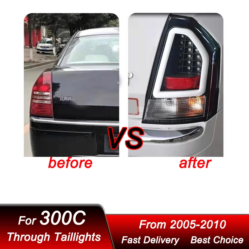 Hot Car Led Tail Lights For Cheysler 300C 05-10 E-MARK DOT style LED Tail Lamp Dynamic Turn Signal Light Tail Lamp Assembly