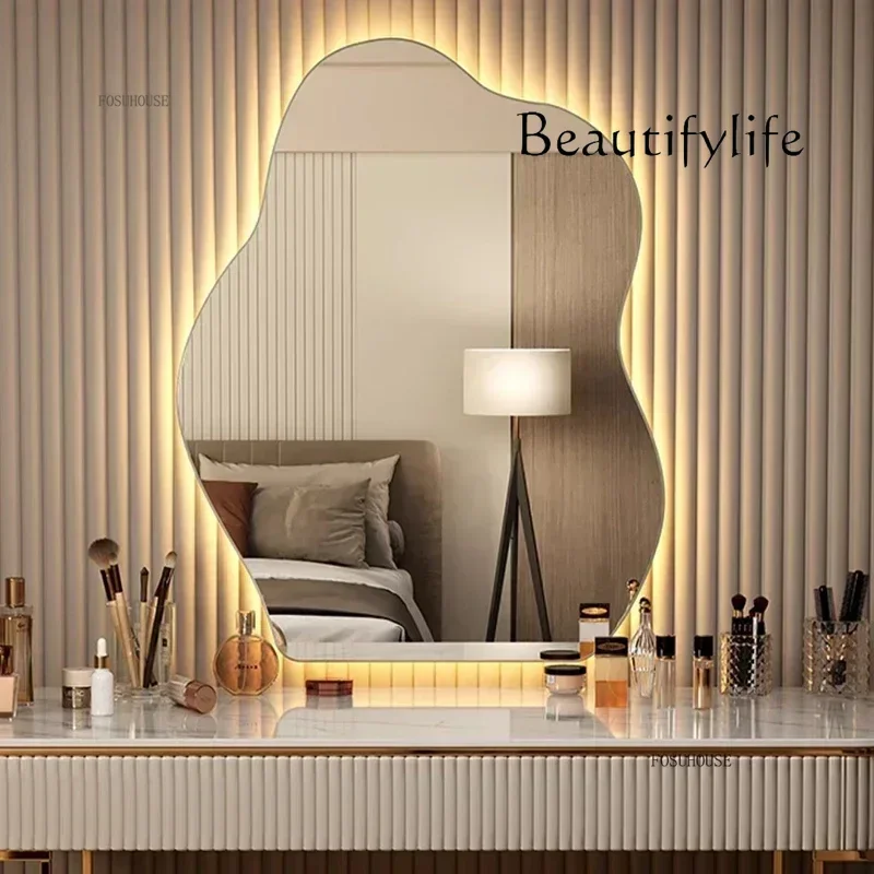 

NICE Nordic Cloud Shape Bath Mirrors Creative Special-shaped Wall-mounted Decorative Bathroom Led Mirror Home