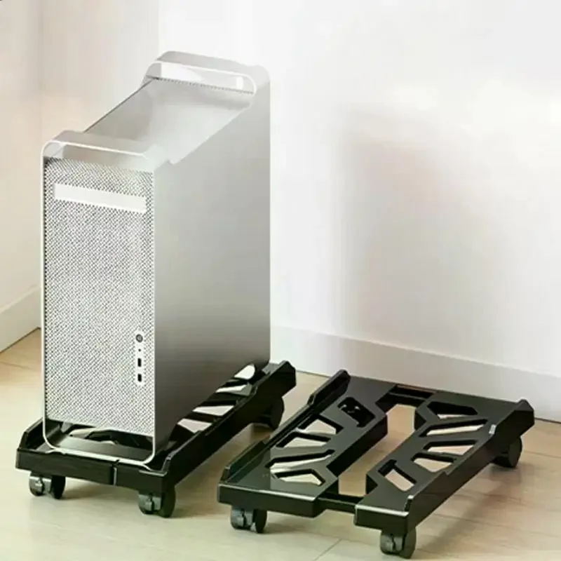 Adjustable Computer Tower Stand: Smooth Rolling Wheels Sturdy Base For Gaming Workspace