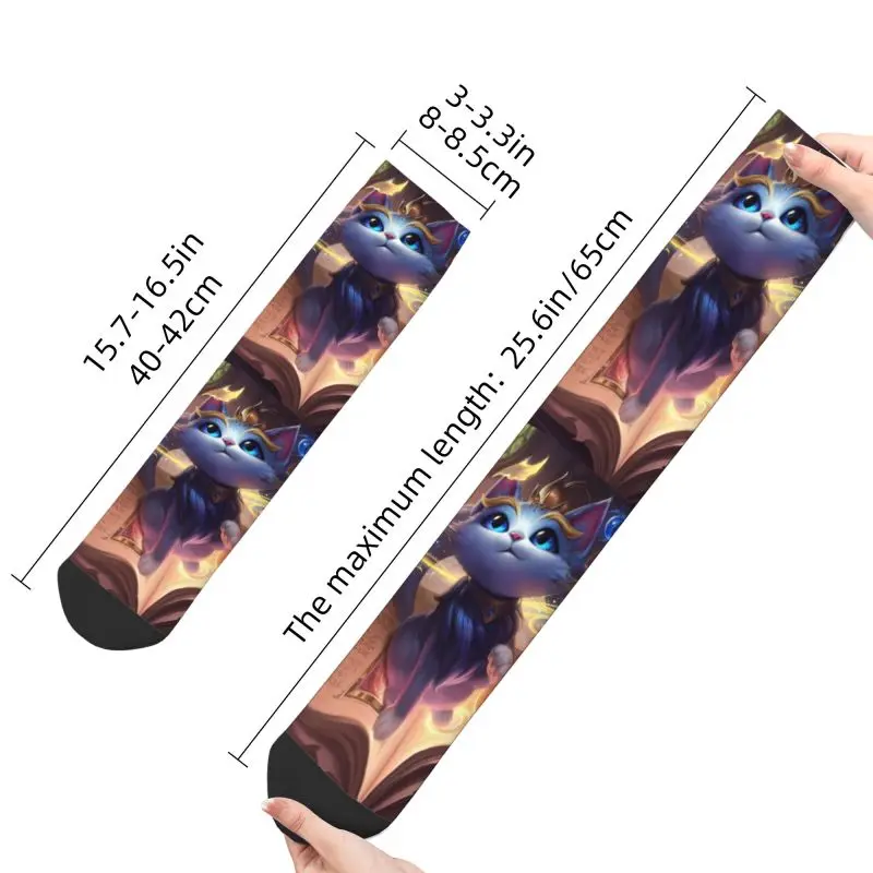 Fun Printed League Battle Game Legends Socks for Men Women Stretchy Summer Autumn Winter Yuumi Magical Cat Crew Socks