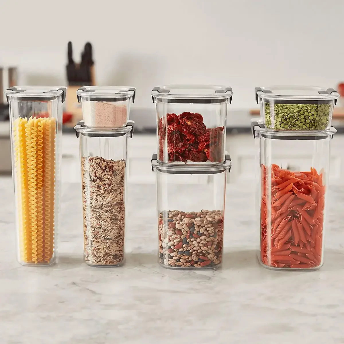 

2024 New Rubbermaid Brilliance Pantry Food Storage Container Set of 7 kitchen organizer