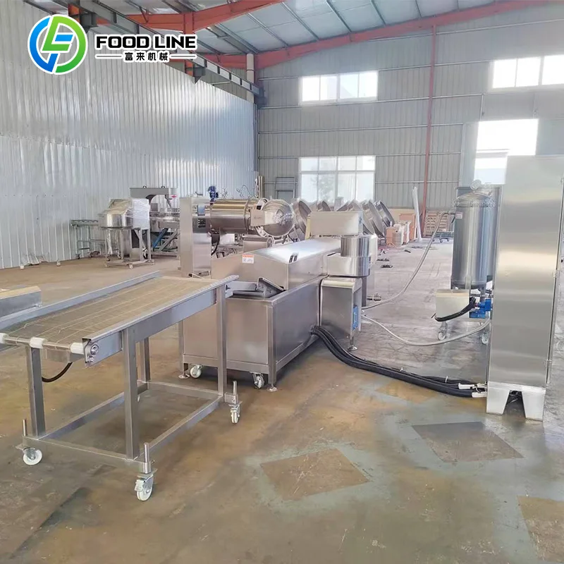 Commercial SUS304 Continuous Frying Machine Auto Lifting Structure for Bean Products Leisure Food Processing