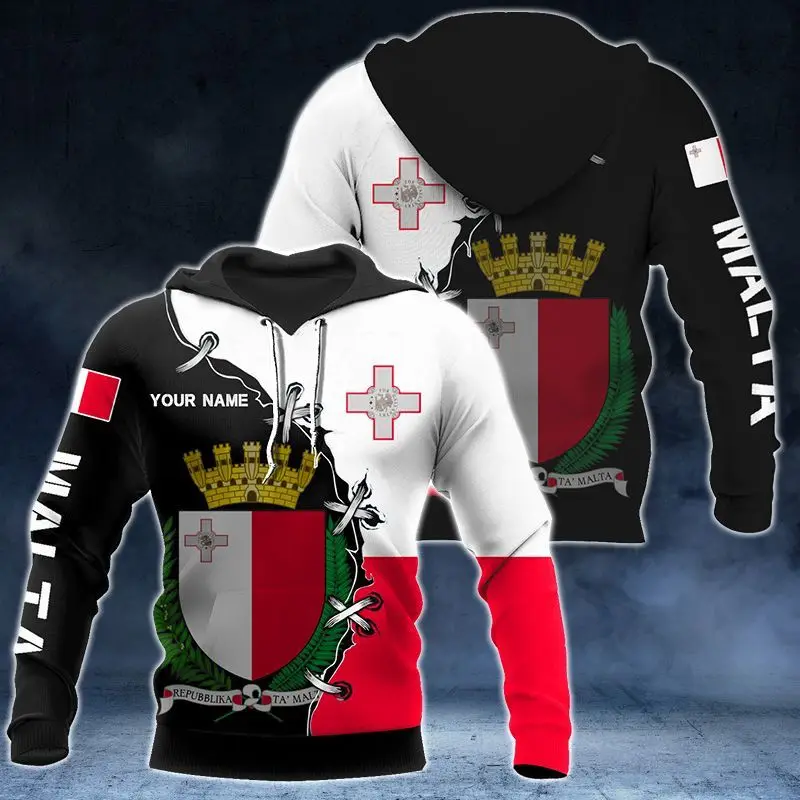 

Malta Flag and Emblem Pattern Hoodies For Male Loose Men's Fashion Sweatshirts Boy Casual Clothing Oversized Streetwear