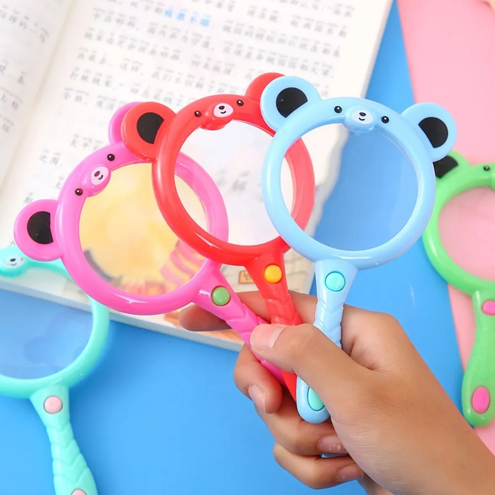 New PP Hand Held Magnifier Cute Cartoon Gift Reading Glass Lens Outdoor Exploration Educational Toy