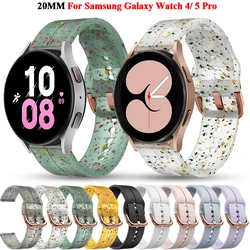 20mm Silicone Smart Straps For Samsung Galaxy Watch 5 Pro 45mm/4 40/44mm Active 2 Bracelet Galaxy Watch 4 Classic 46/42mm Correa