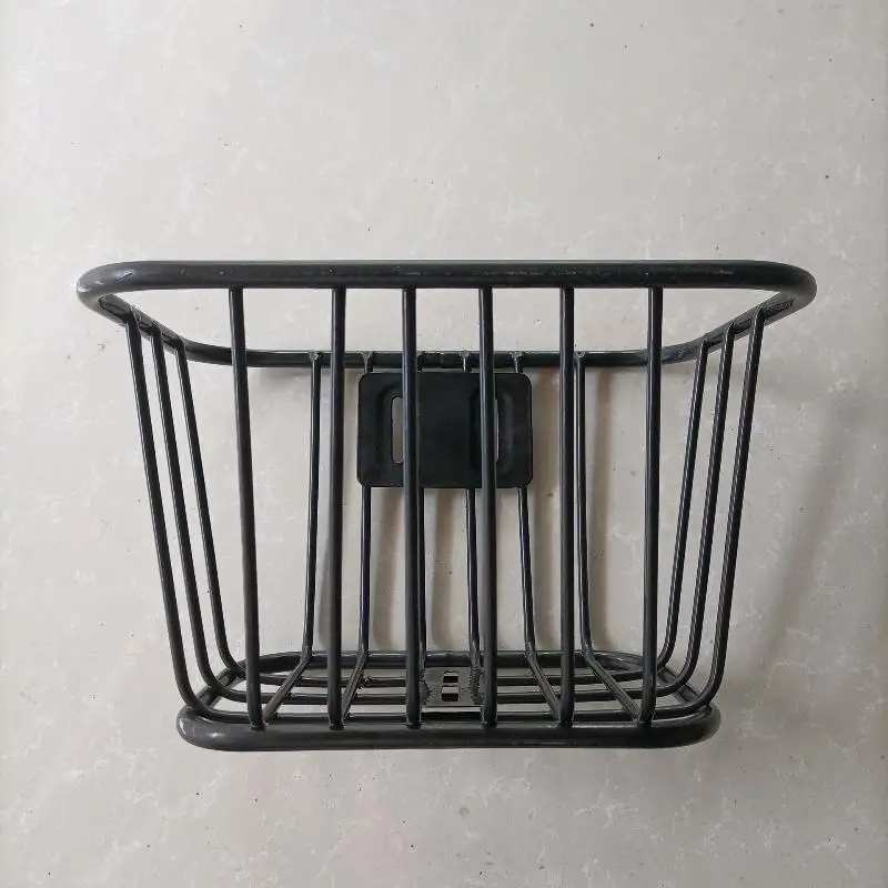 

1 комплект, регулируемая черная задняя корзина для велосипеда, простая установка, задняя корзина для велосипеда, фиксированная прочная металлическая корзина для горного велосипеда