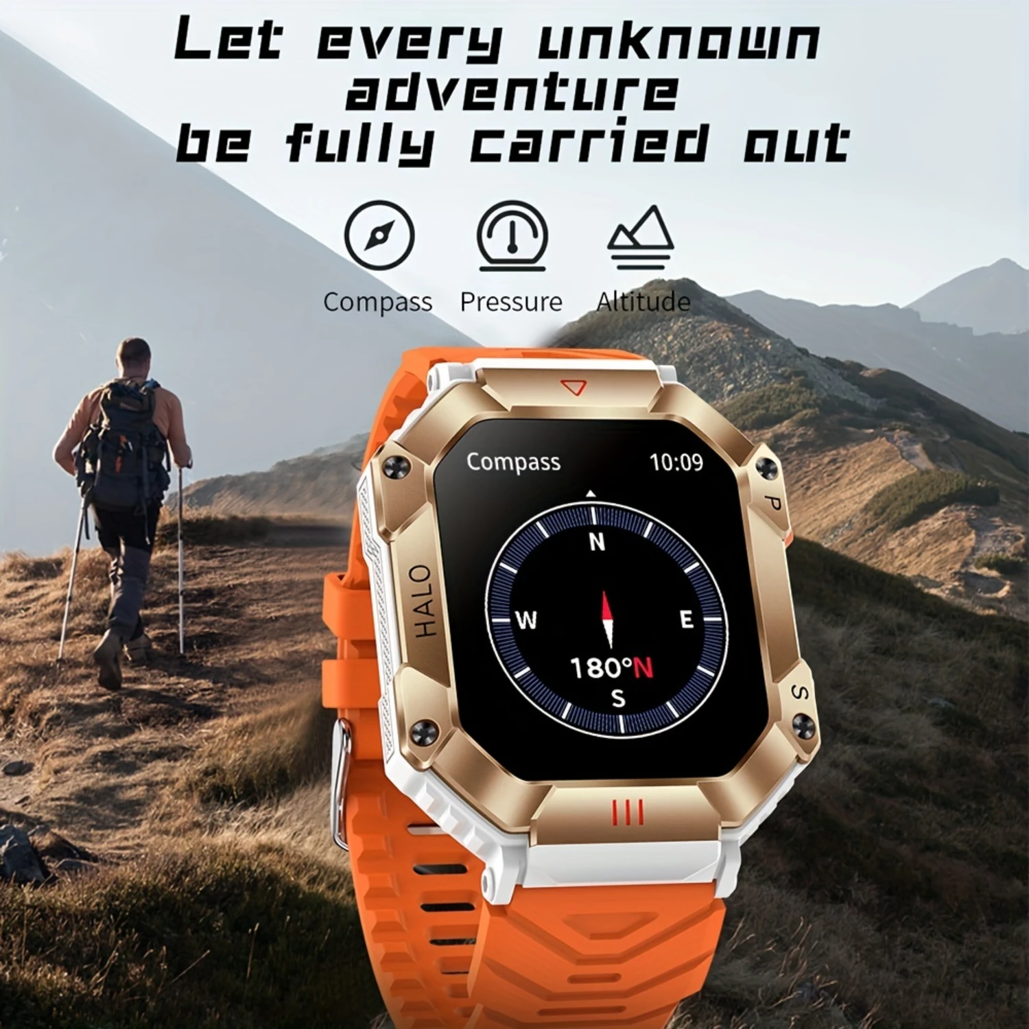 Camouflage Smartwatch With Altimeter, Barometer, Compass, Wireless Call, And Full Touch Screen - Perfect Gift For Active Men And