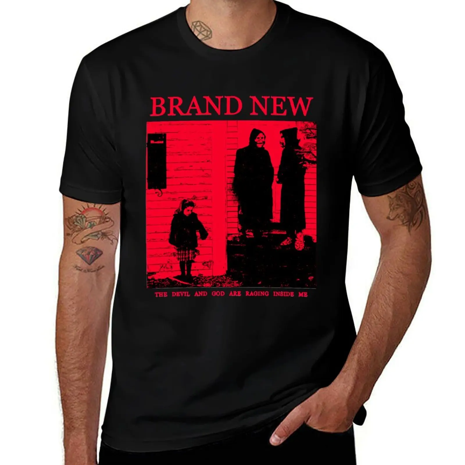 Brand New The Devil and God Are Raging Inside Me T-Shirt Work Utility Casual Tee Shirt T-Shirt