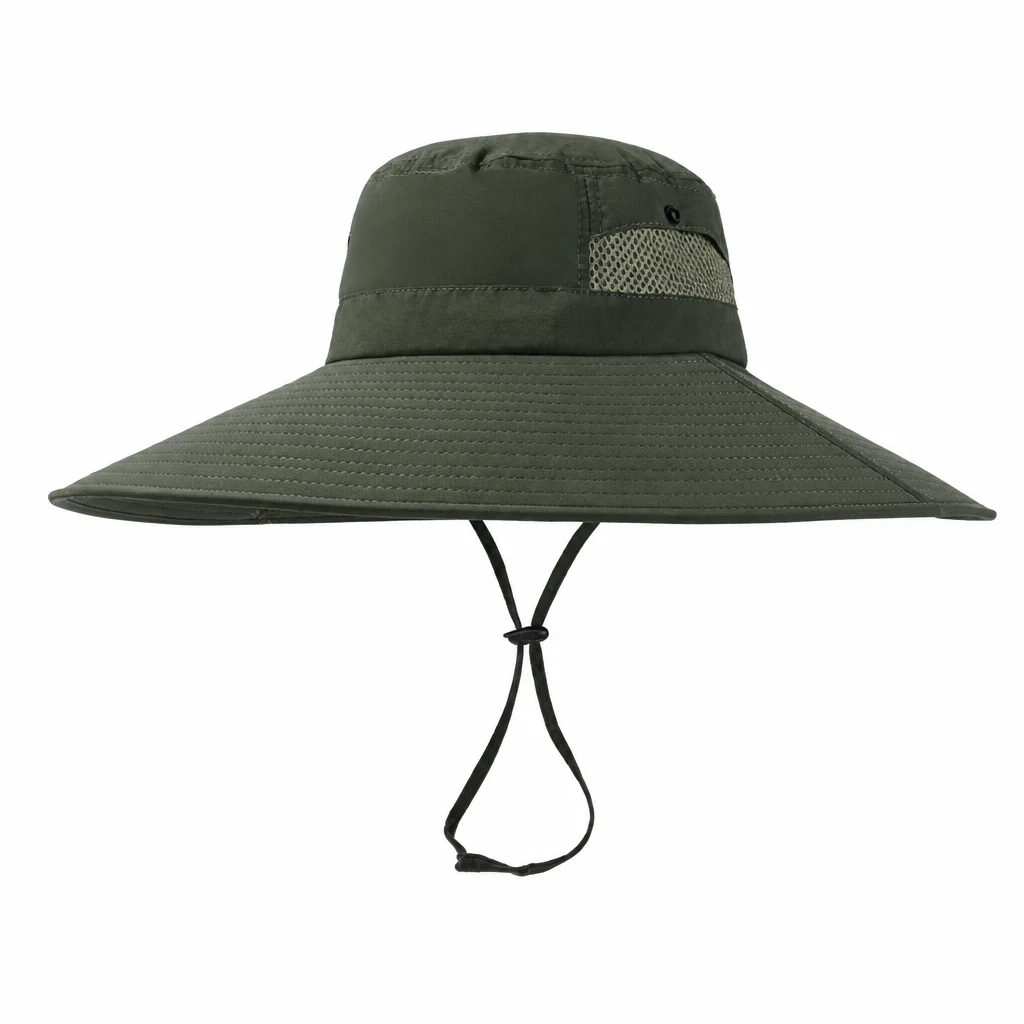 1pc Bucket Hat High-Density Polyester for Hiking Camping Wide Brim Sun Protection Boonie Hat Men's Durable