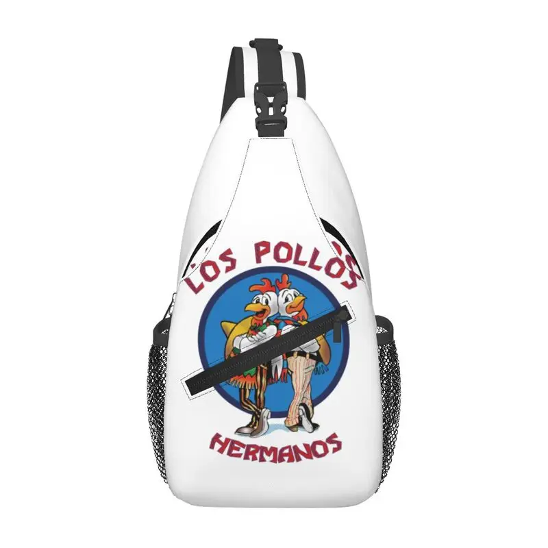 

Забавный рюкзак Los Pollos Hermanos на слинге через плечо, мужской рюкзак на заказ «Во все тяжкие», нагрудная сумка для путешествий, пешего туризма, рюкзак