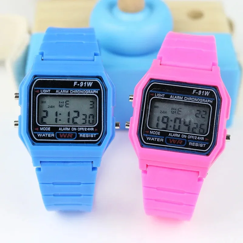 Classic F‑9100W Digital Watch Men Women Vintage Square Waterproof Sports Electronic Wristwatch Alarm Clock Student Watch