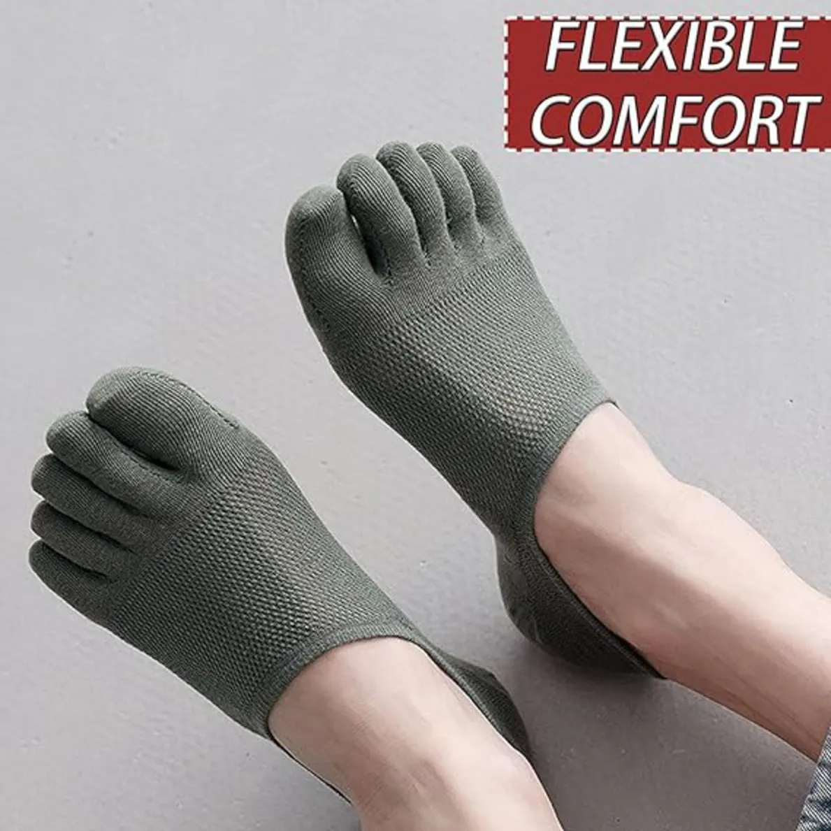 New Man Slipper Toe Socks Mesh Hollow No Show Ankle Short Socks Sports Sweat-Absorbing Cotton Breathable Five Finger Boat Sock