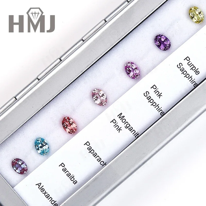 Diamond Tools Color Reference 13 Colors Oval 5*7mm  Jewelry Making Lab Grown Ruby Sapphire Emerald Paraiba Spinel Color Chart