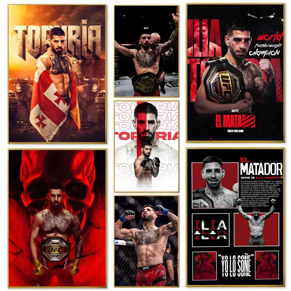 Mixed Martial Athlete I-Ilia TopuriaS Poster Paper Print Home Living Room Bedroom Entrance Bar Cafe Art Painting Decoration
