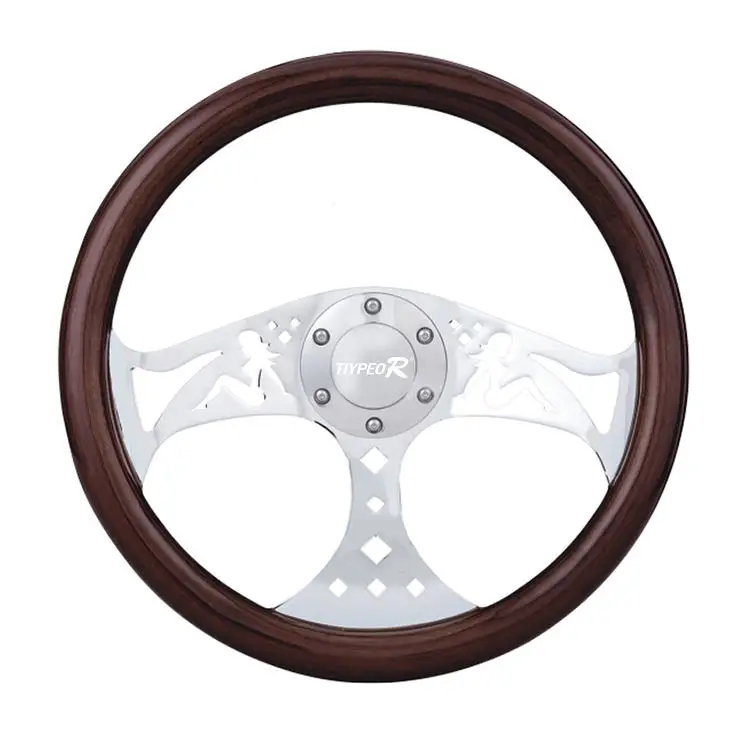Racing 380mm 15in Classic Grant Nostalgia Style Wood Grain Steering Wheel Slotted 3 Spoke Steering Wheel Riveted Light Wood Grip
