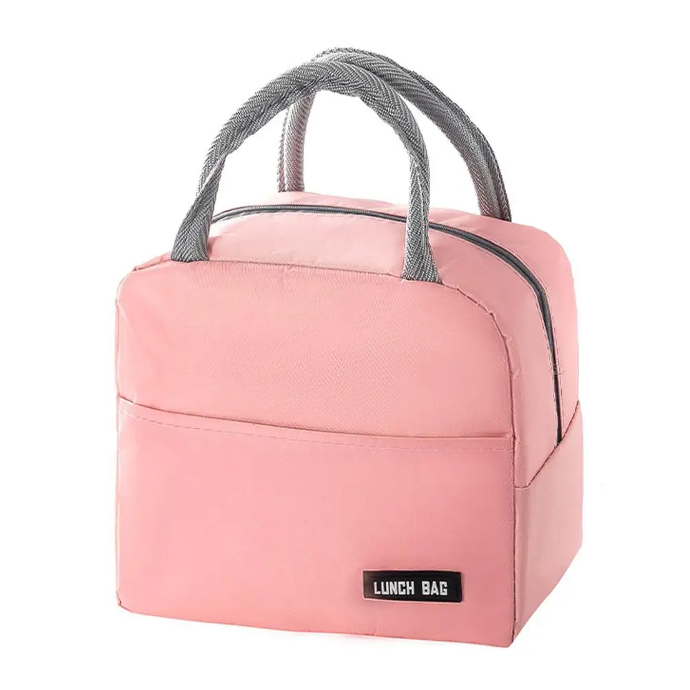 Neue tragbare Lunchbox-Tasche, einfarbig, verdickte Thermoisolierungstasche, isolierte Bento-Tasche, Schule, Arbeit, Lunch-Tasche mit Mahlzeitentasche – Detail 4