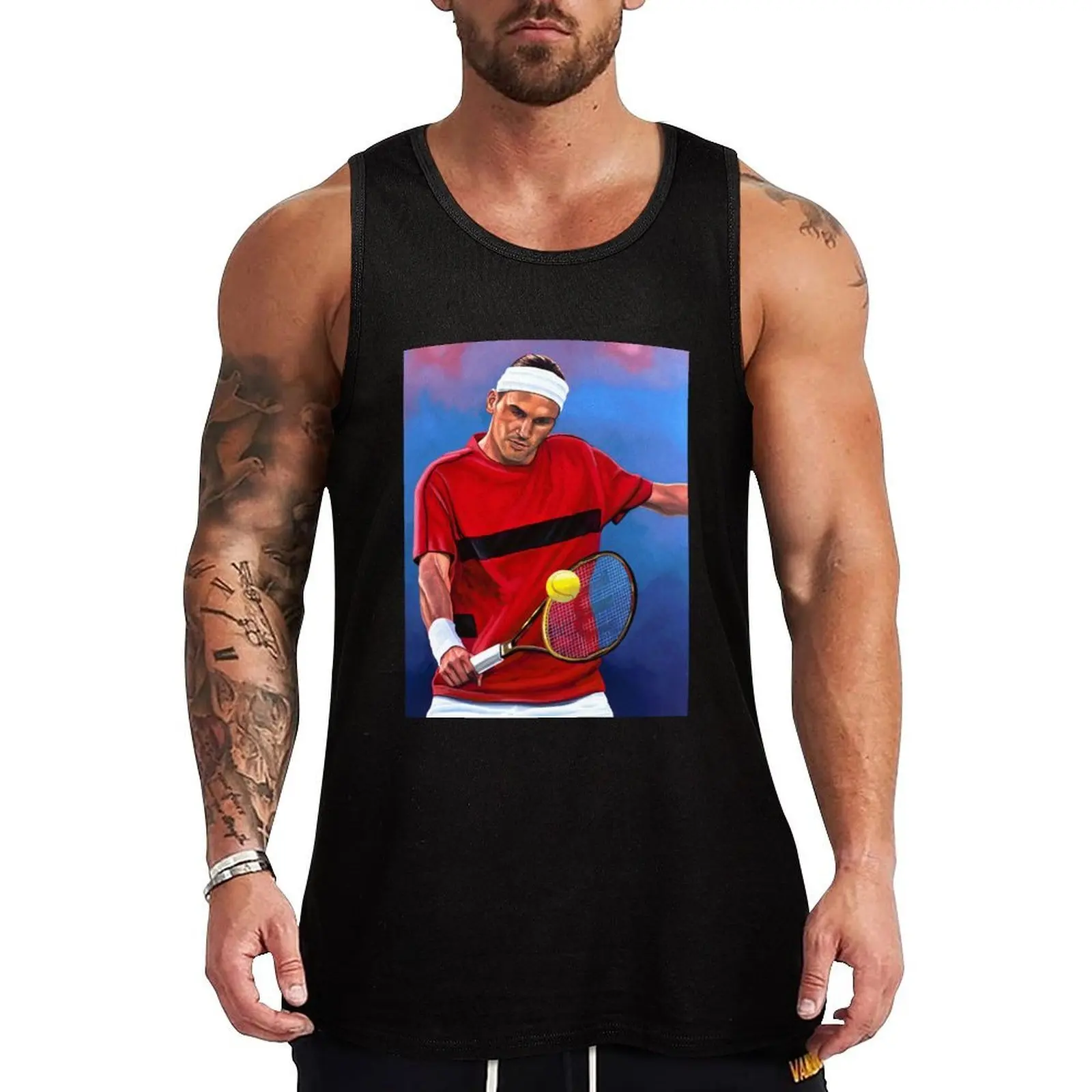 

The Swiss Maestro Roger Federer Tank Top sleeveless vests fitness clothing for men sleeveless gym shirt man fitness