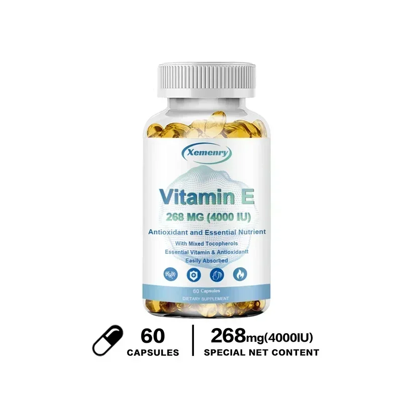 Vitamin E Capsules - Skin Firming, Wrinkle Reduction, Repair Damaged, Anti-aging, Antioxidant, Increase Immune System