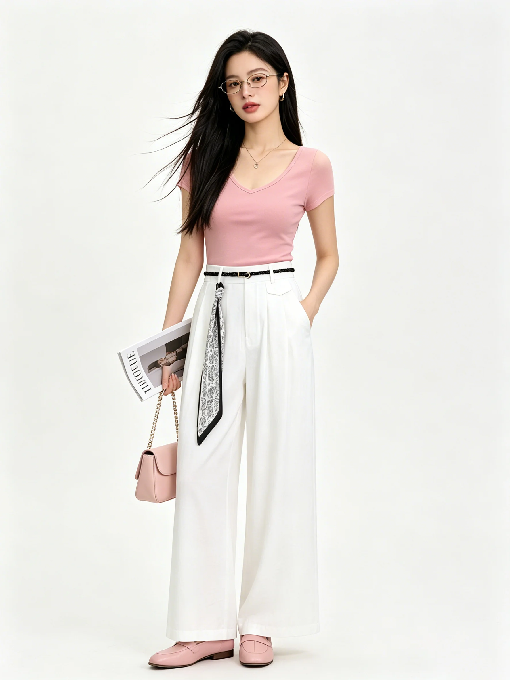 

2026 New Summer Wide Leg Pants Women's Casual Anti-Aging Draping Style Korean Retro Slimming Versatile Long Trousers