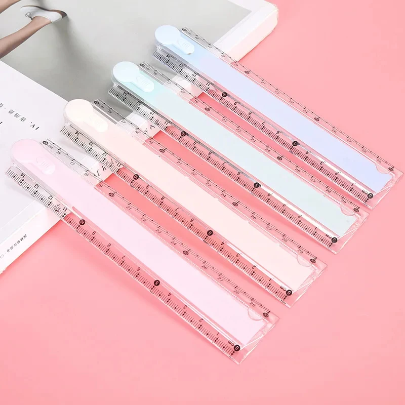 

30CM Folding Ruler Straight Ruler Geometric Figure Drawing And Painting Plastic Ruler Perfect for School and Office Supplies