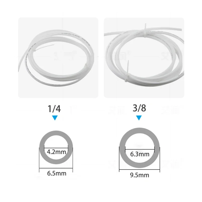 1 metro ro água 1/4 3/8 Polegada od pe mangueira tubo branco flexível para sistema de filtro de aquário de osmose reversa