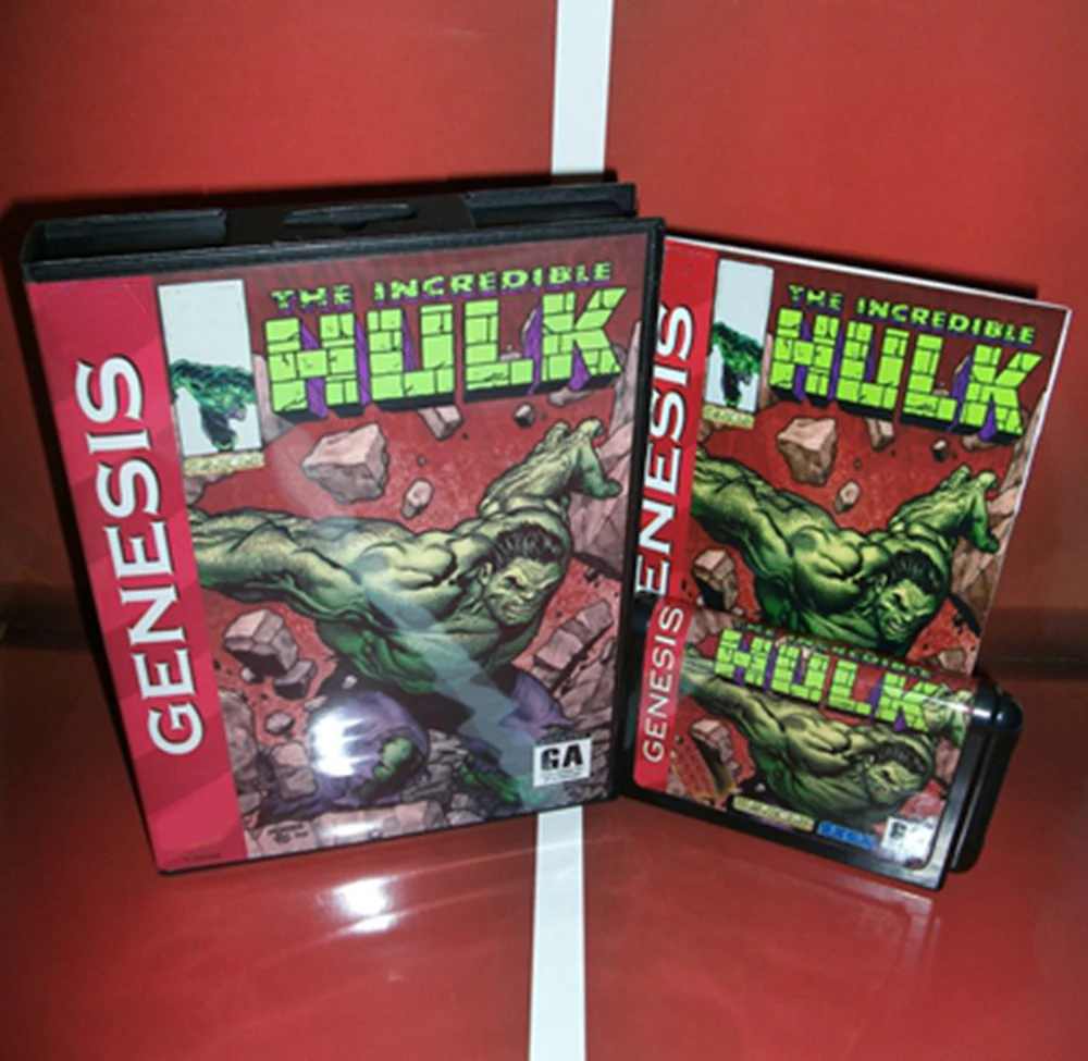 

Incredible Hulk with Box and Manual Cartridge for 16 bit Sega MD game card Megadrive Genesis system