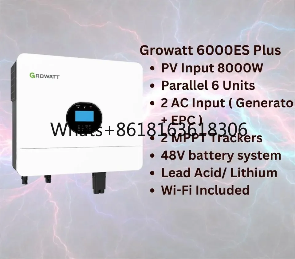 Growatt SPF 6000ES Plus Pure Sine Wave 500Vdc solar power inverer Single Phase Off Grid 6kw  inverter with mppt image 2