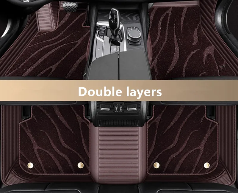 Good quality! Custom special car floor mats for Hyundai Santa fe 5 seats 2025 waterproof double layers carpets for Santafe 2024