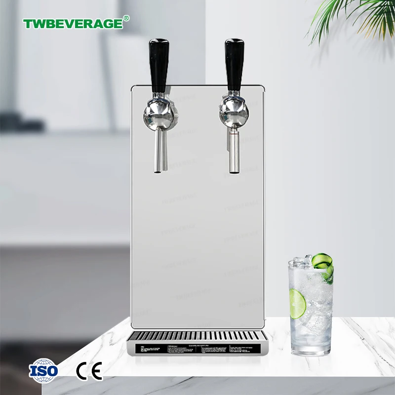 Premium Polished Stainless Steel Durable Desktop Cooling Machine Sparkling Soda Water Maker Handle Dispenser