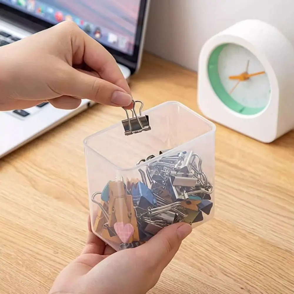 Transparent Wall Mount Pen Pencil Holder Multifunction Pen Stand Pencil Storage Box Large Capacity Self-adhesive