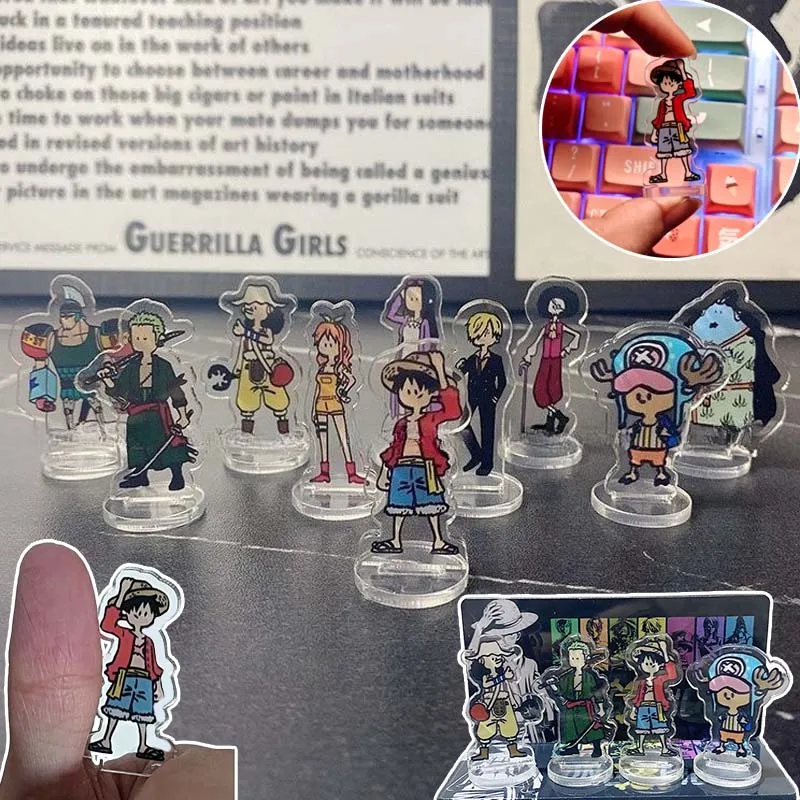 4/10PCS ONE PIECE Luffyอะคริลิคเครื่องประดับอะนิเมะAction Figureโต๊ะรถตกแต่งชุดเด็กของเล่นของขวัญวันเกิด