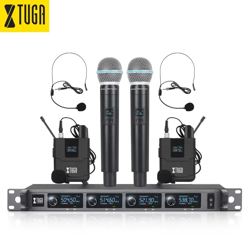 New Arrival Headset /Lapel /Conference Mic Wireless Microphone Professional Dynamic Microphone 4-Channel for Meeting