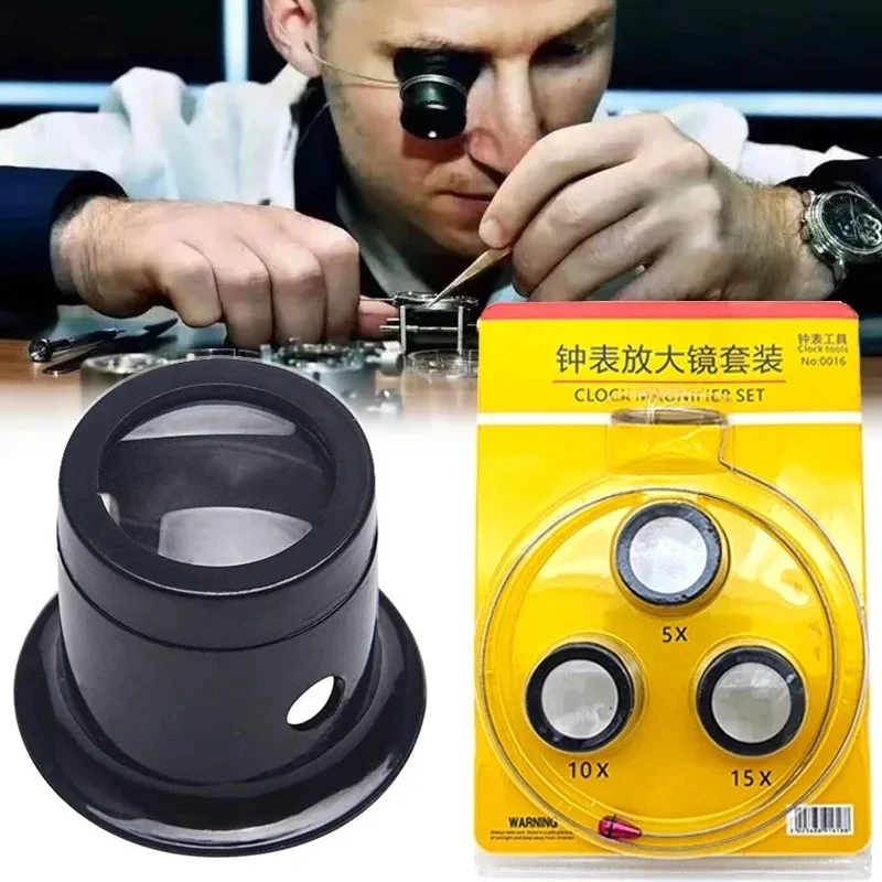 4-teiliges Uhrenlupe-Set: Vergrößerungsglas für Uhren und Schmuck
