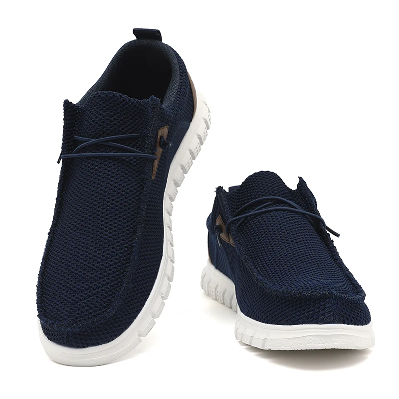 

Мужские летние лоферы без шнуровки с дышащей сеткой, ультралегкие повседневные удобные прогулочные туфли на плоской подошве с противоскользящей подошвой для мужчин