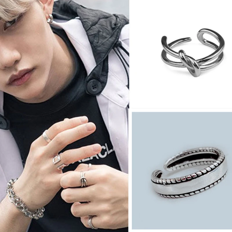 Felix Bang Chan Hwang Hyun Jin Chang-Bin Popular Korean Idol Boy Group Peripheral Same Style Ring Fan Support Gift Student Gifts