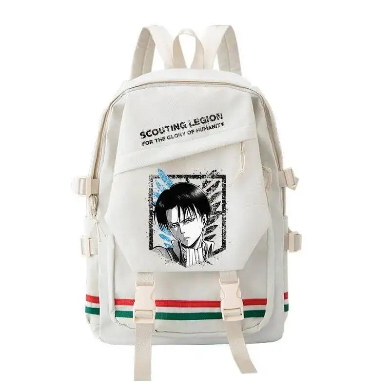 アニメゲームブラックホワイト進撃の巨人進撃の巨人学生キッズティーンスクールバッグバックパックガールズボーイズ