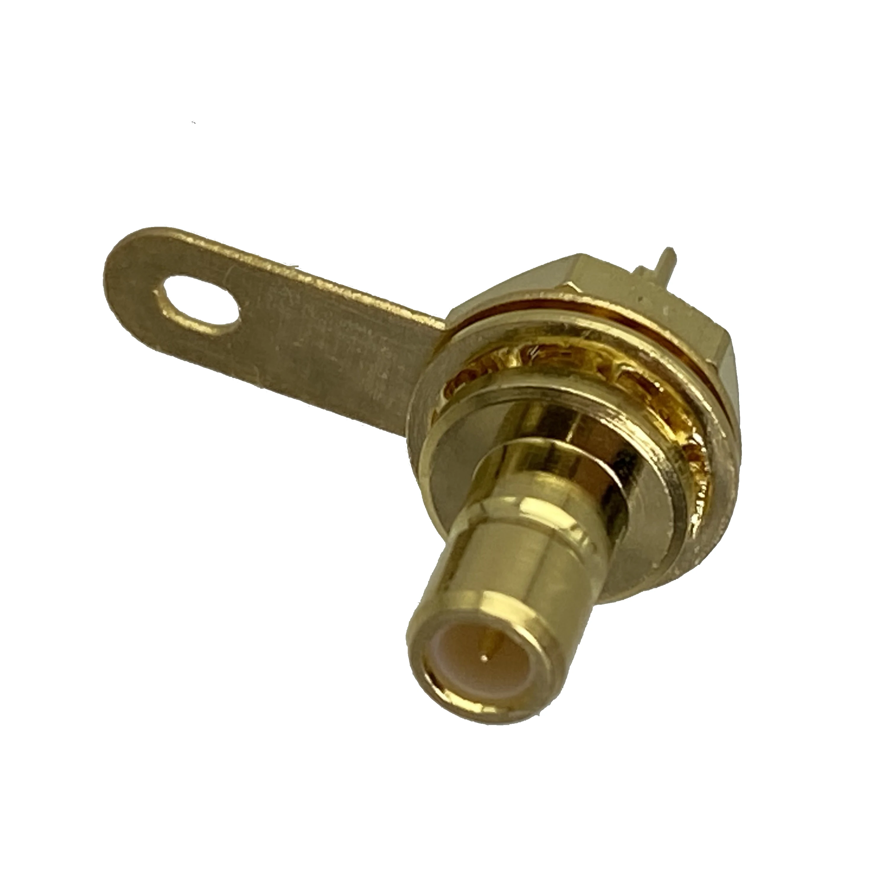 موصل قابس ذكر SMB ، صامولة حاجز ، حامل لوحة لحام ، محول محوري RF ، محطة سلك مستقيمة 50Ohm ، جديد ، 1