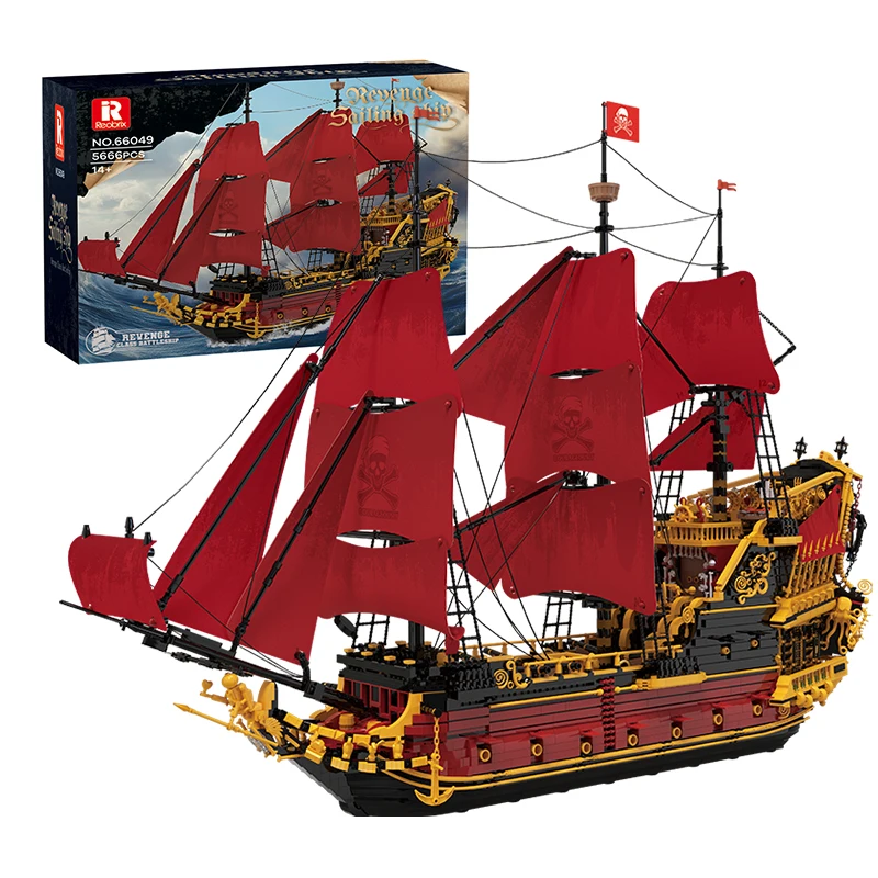 5666 قطعة الانتقام السفينة الشراعية ألعاب مكعبات البناء عدة جمع عرض ديكور المنزل الجمعية المراكب الشراعية الطوب نموذج الهدايا المثالية