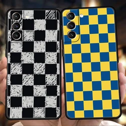 Checkerboard Plaid Checked Phone Case For Samsung Galaxy S24 S23 Ultra S22 S21 S20 FE 5G S10 S10E S9 Plus S8 Soft Silicone Cover