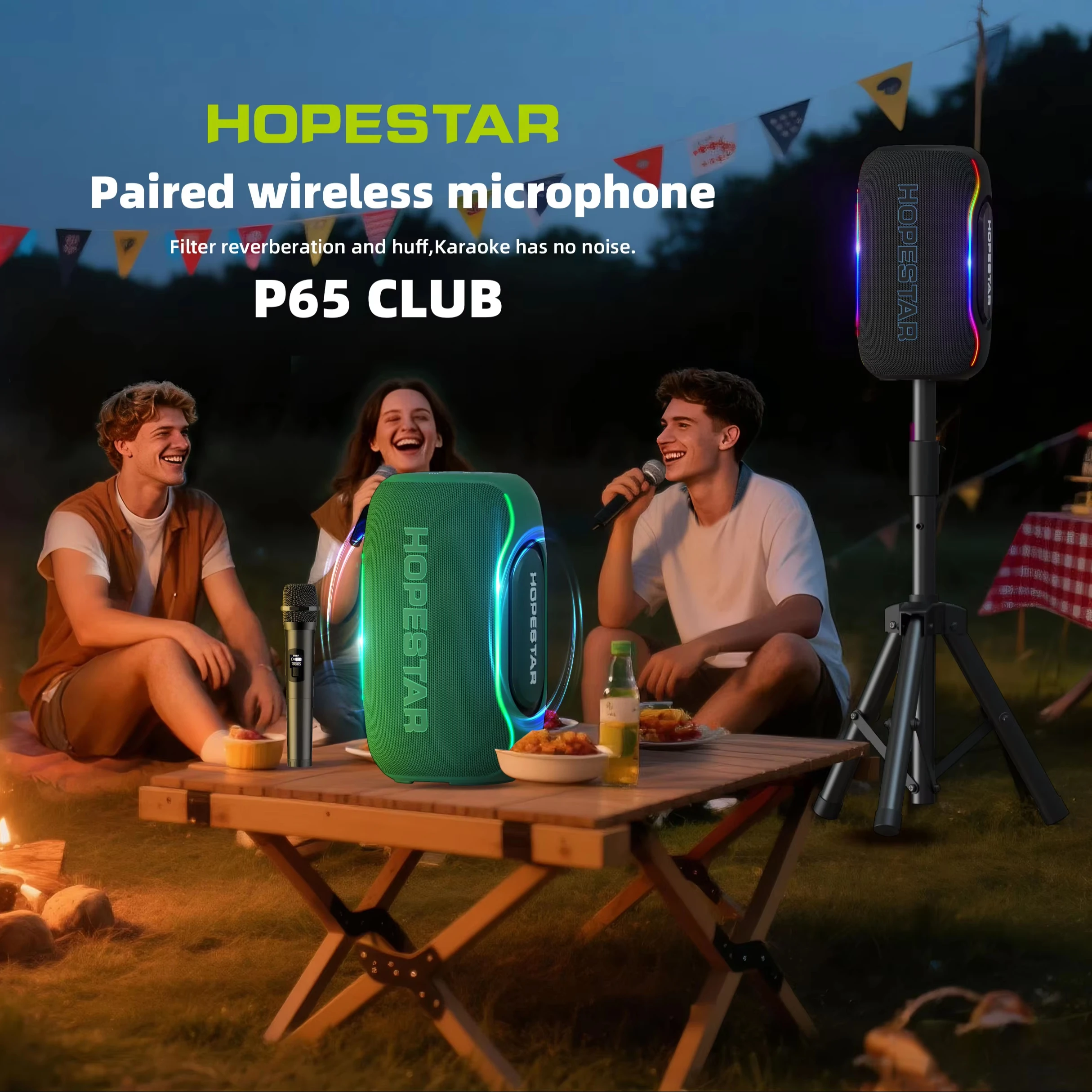 

Original HOPESTAR P65CLUB Caixa De Som Potente Bafle Bleutoof Haut Parleur Avec Micro 220w Karaoke Speaker With Mic And Bluetooh