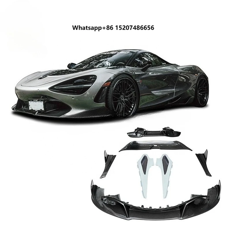 Vors Style Dry Carbon Fiber Body Kit for  720S New Rear Spoiler Wing Diffuser Side Skirts Fender Bumper Exhaust Cut-Outs