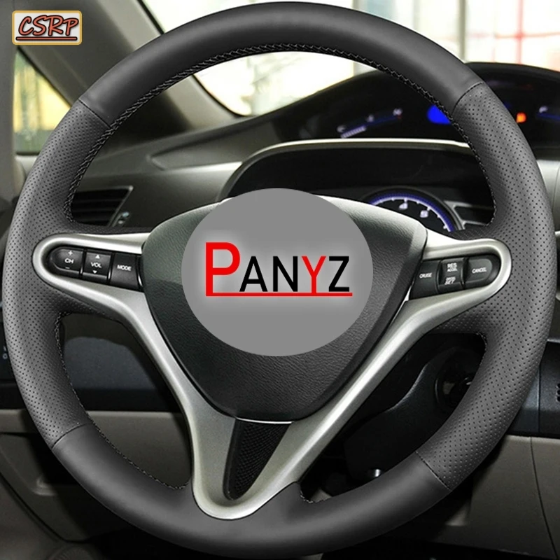 Housse de volant de voiture cousue à la main, pour Honda Fit Jazz City 2009 2010 2011 2012 2013 Insight 2010 2011 2012 2013 2014