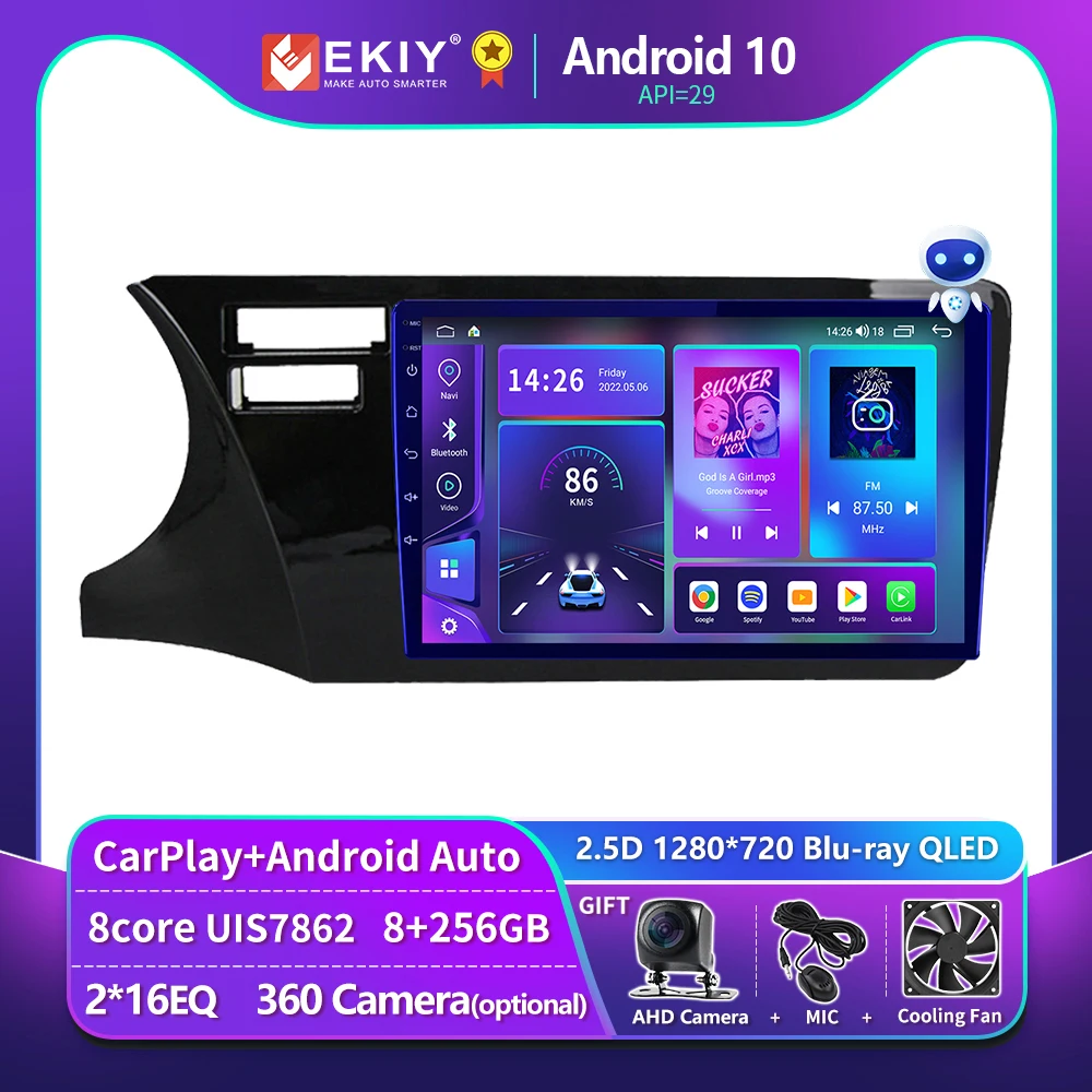 

EKIY T900 Android 10 Стерео для Honda City 2014 2015 2016 2017 Леворульная модель Carplay Автомобильное радио Мультимедийный плеер Навигация GPS Авто 2 DIN без DVD-блока