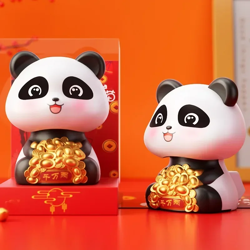 Hot Car Ornaments Solar Lucky Cat Panda Automatic Nodding Toy Doll