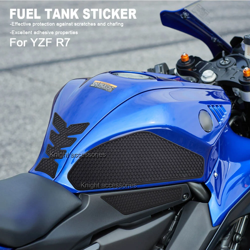 For R7 YZF R7 YZFR7 yzf r7 2021- 2023 2024 2025 Motorcycle Non-slip Side Fuel Tank Stickers Waterproof Pad Rubber Sticker